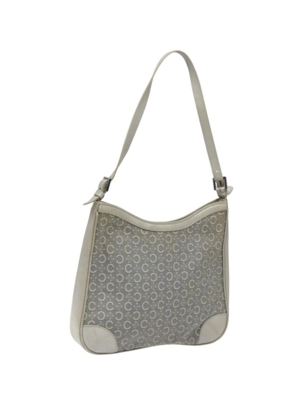 CELINE C Macadam Canvas Shoulder Bag Gray